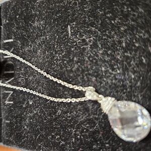 Elegant Silver Necklace with Crystal Pendant